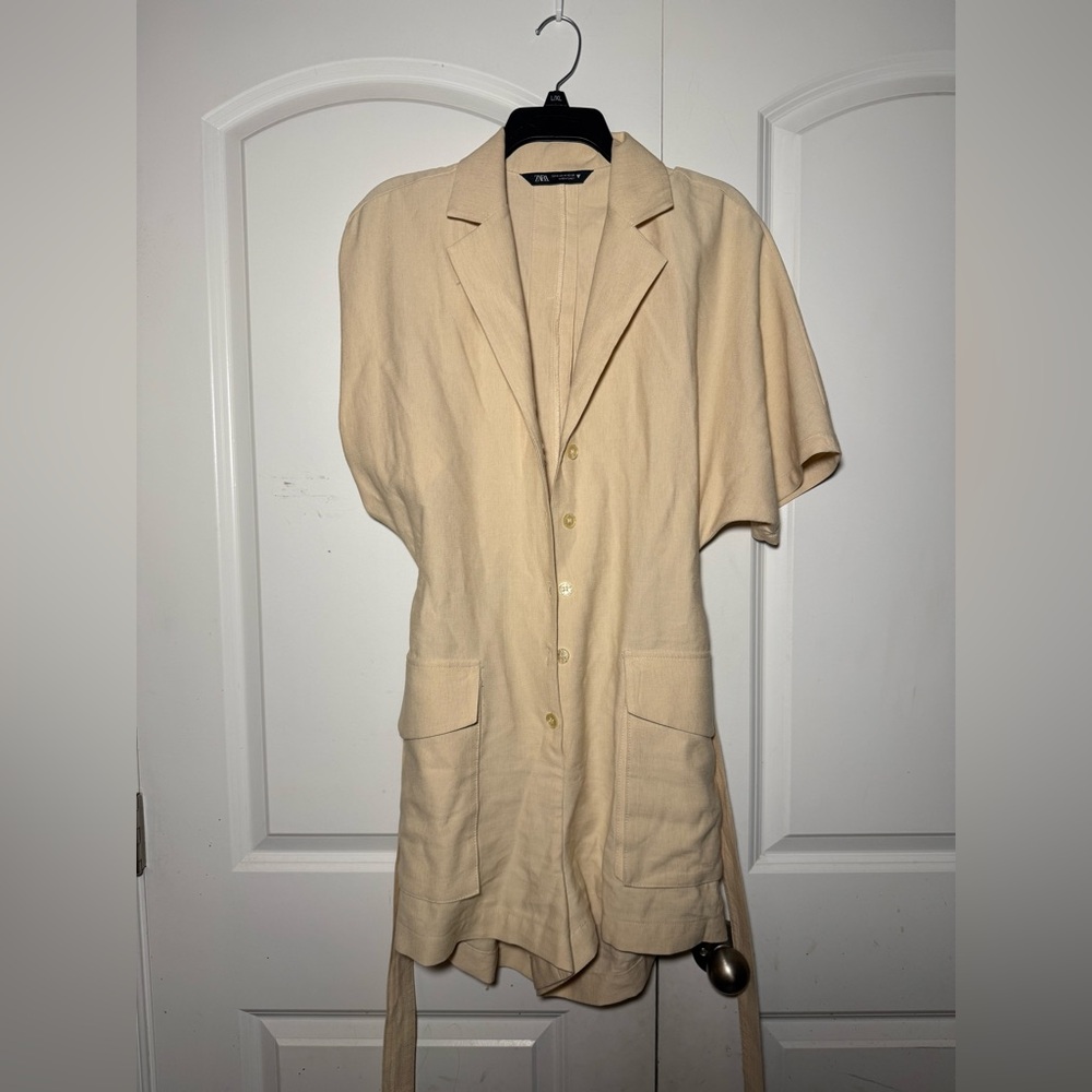 Zara Light Tan Blazer Romper